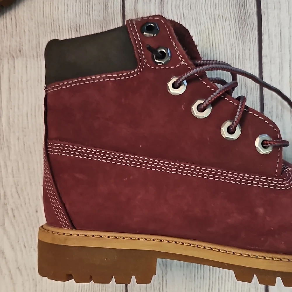 Timberland Men's Sz 4 Dark Red/maroon Lace-Up Boots